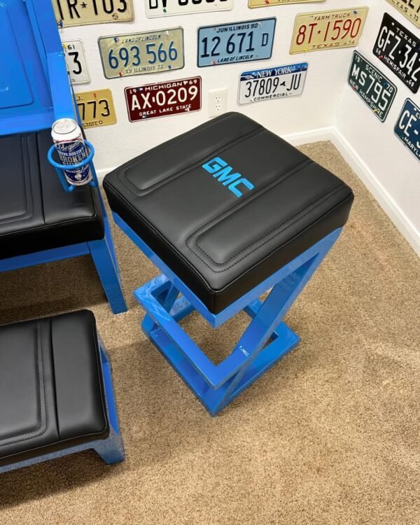 Custom Blue GMC Bench,Stool & Side Table