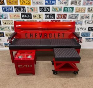 IMG_2115 Custom Red & Black Chevrolet Bench / Table / Stool
