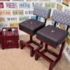 IMG_2243 Custom Red Chevrolet Furniture Set – Bench, Stools, Console & Tables