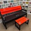 Costom Orange & Black Chevrolet Bench / Table