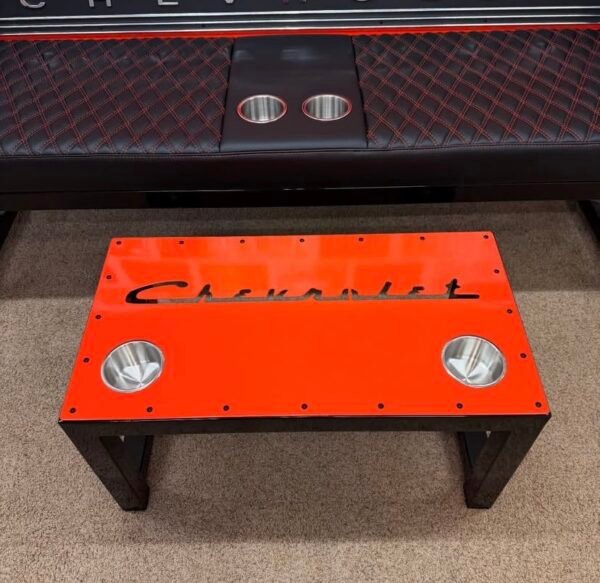 Costom Orange & Black Chevrolet Bench / Table