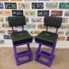 Custom Purple & Black Chevrolet Stool
