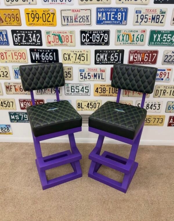Custom Purple & Black Chevrolet Stool