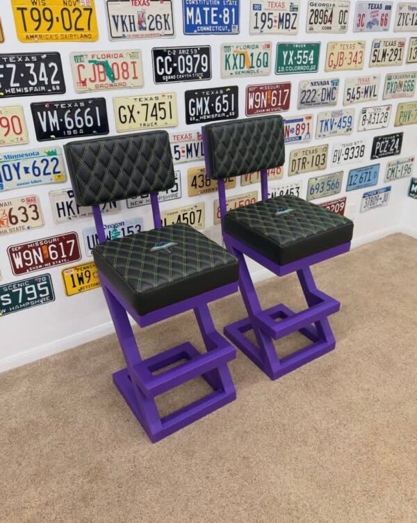 Custom Purple & Black Chevrolet Stool