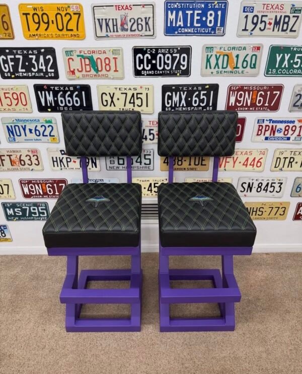 Custom Purple & Black Chevrolet Stool