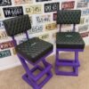 Custom Purple & Black Chevrolet Stool
