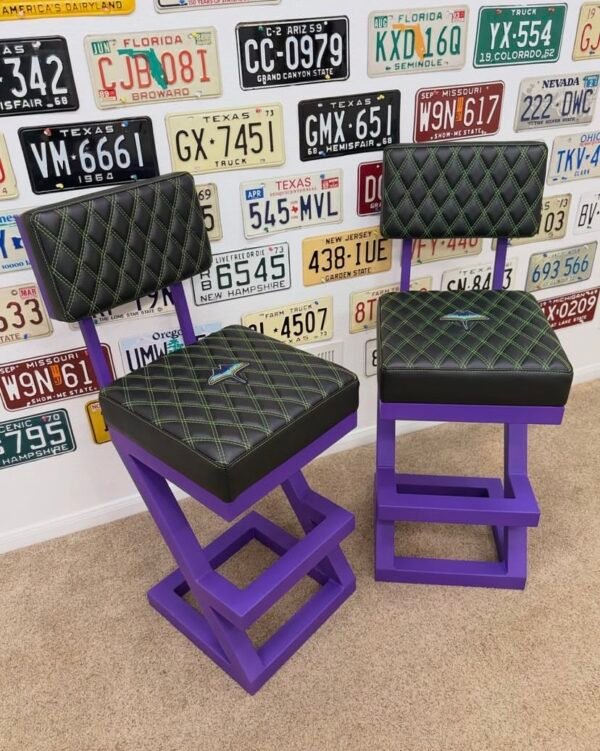 Custom Purple & Black Chevrolet Stool