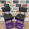Custom Purple & Black Chevrolet Stool