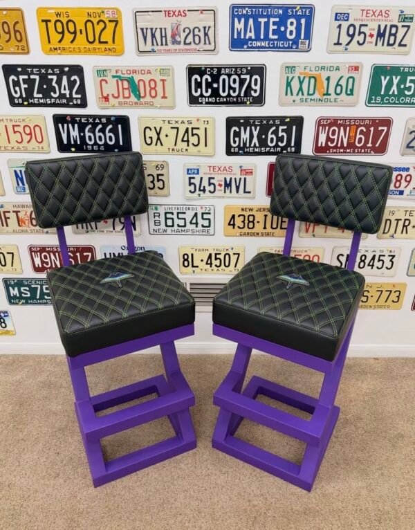 Custom Purple & Black Chevrolet Stool