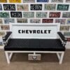 Custom White & Black Chevrolet Bench