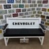 Custom White & Black Chevrolet Bench