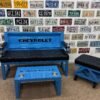 Custom Blue & Black Chevrolet Bench / Stool / Table