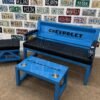 Custom Blue & Black Chevrolet Bench / Stool / Table
