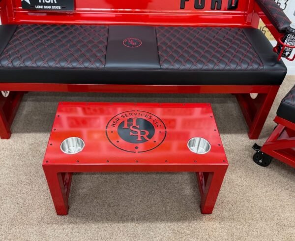 Custom Red Ford HSR Bench Set with Table & Stool