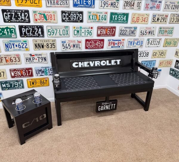 Custom Black Chevrolet Bench & Table