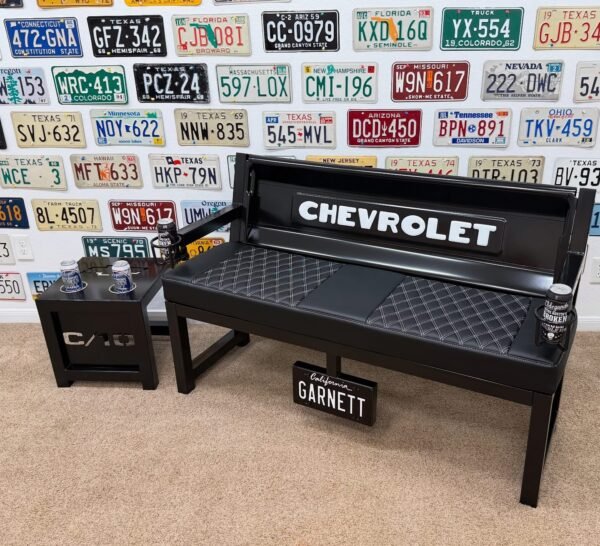 Custom Black Chevrolet Bench & Table