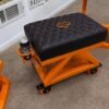 Custom Orange & Black Harley Davidson Bench & Stools