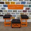 Custom Orange & Black Harley Davidson Bench & Stools