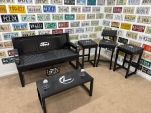 Custom Black Ford Bench