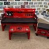 Custom Red Ford HSR Bench Set with Table & Stool