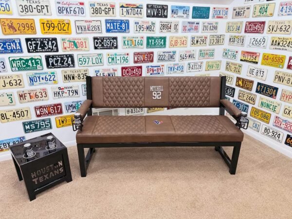 Custom Brown Houston Texans Bench & Table Set