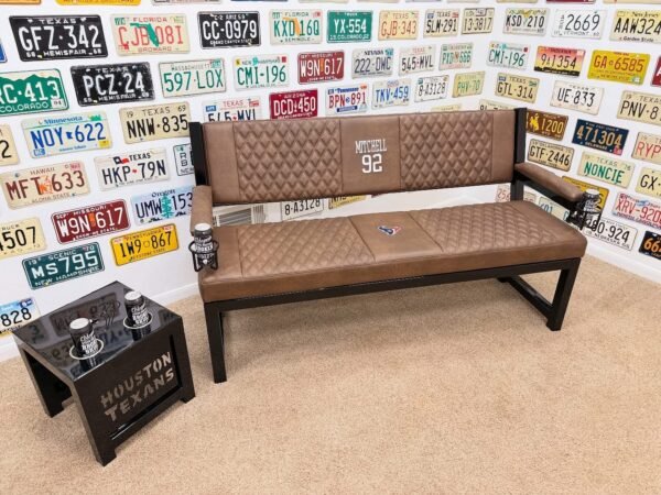 Custom Brown Houston Texans Bench & Table Set
