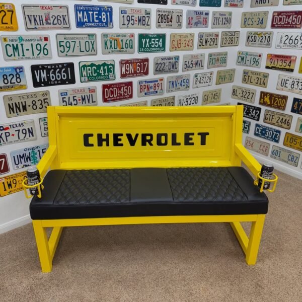Custom Yellow & Black Chevrolet Bench