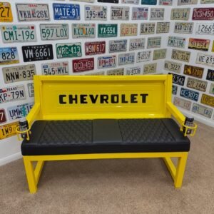 Custom Yellow & Black Chevrolet Bench