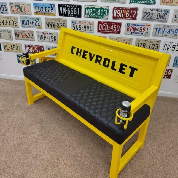Custom Yellow & Black Chevrolet Bench