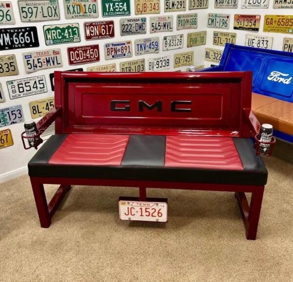 Custom Black & Red GMC Bench