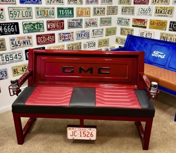 Custom Black & Red GMC Bench