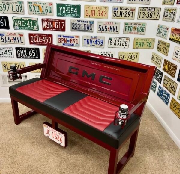 Custom Black & Red GMC Bench