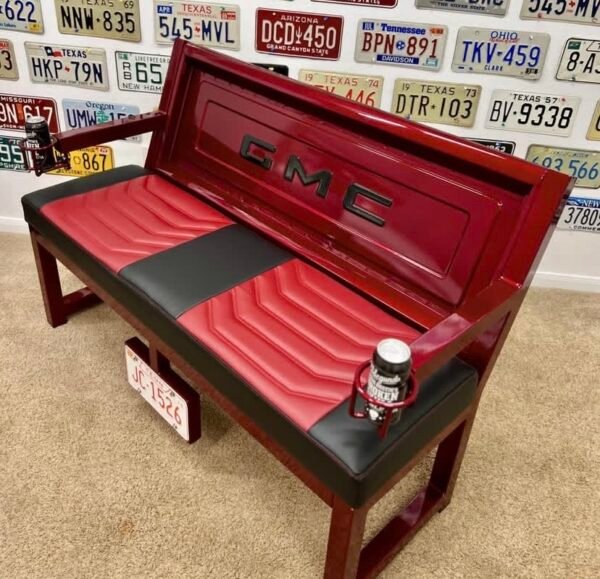 Custom Black & Red GMC Bench