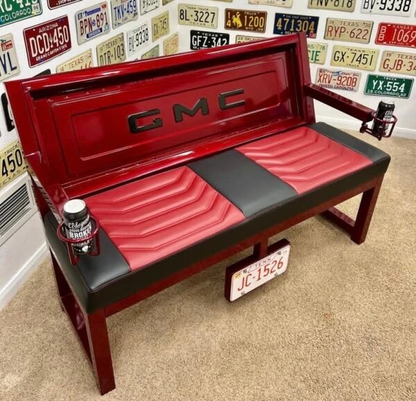 Custom Black & Red GMC Bench