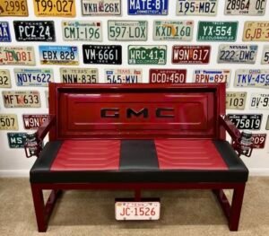 Custom Black & Red GMC Bench