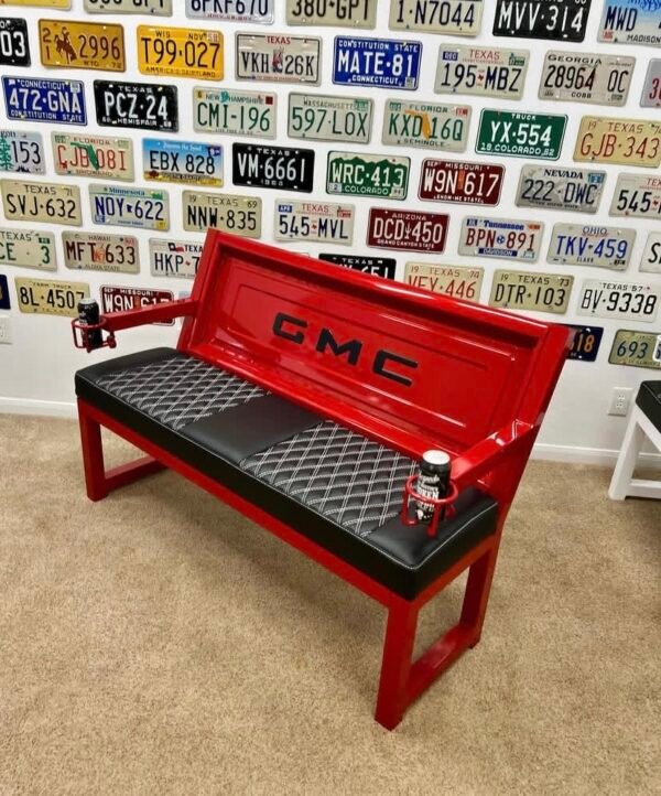 Custom Red & Black GMC Bench