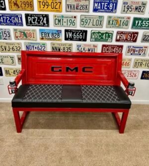 Custom Red & Black GMC Bench