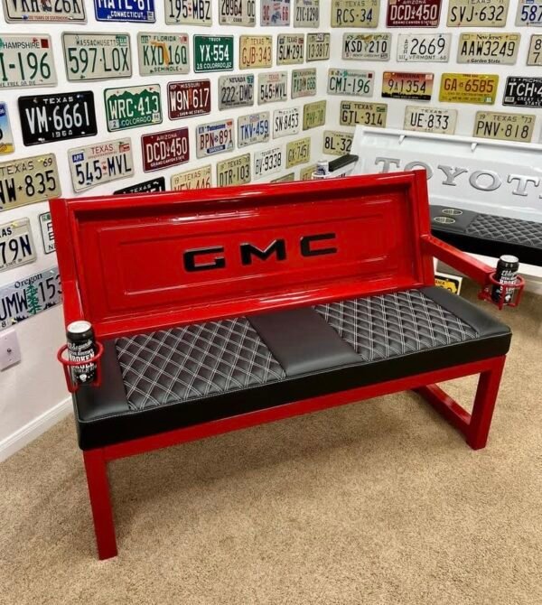Custom Red & Black GMC Bench