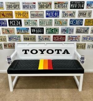 Custom Toyota White & Black Bench