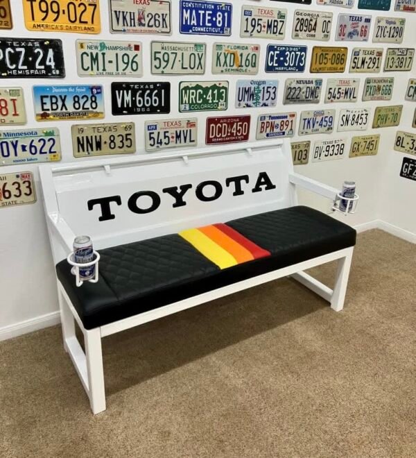 Custom Toyota White & Black Bench