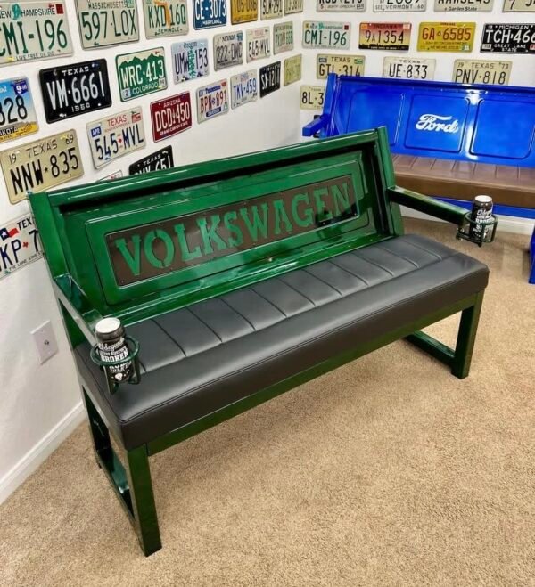 Custom VOLKSWAGEN Green & Black Bench