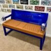 Custom Dodge Blue & Brown Bench
