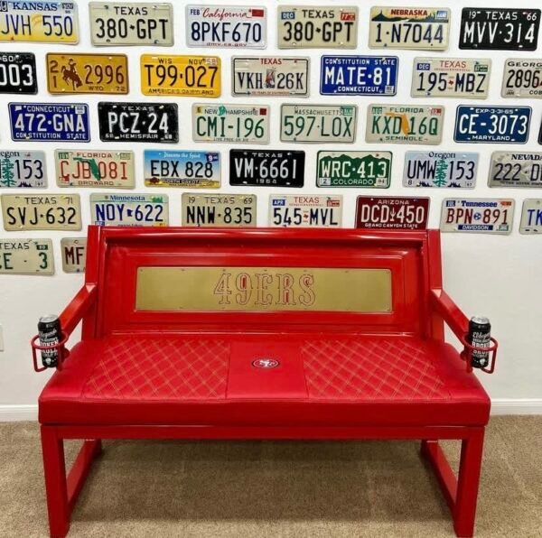 Custom 49ERS Red Bench