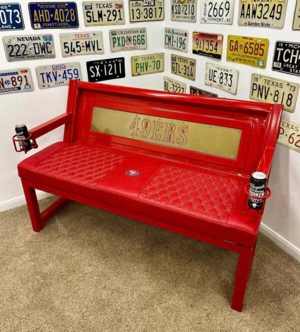 Custom 49ERS Red Bench