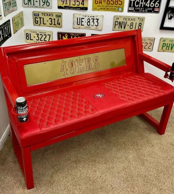 Custom 49ERS Red Bench