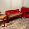 Custom Chevrolet Bar Set of Red & Brown Bench
