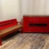 Custom Chevrolet Bar Set of Red & Brown Bench