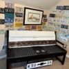 Custom Chevrolet White & Black/Brown Bench