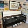 Custom Chevrolet White & Black/Brown Bench