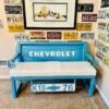 Custom Chevrolet Blue & White Bench